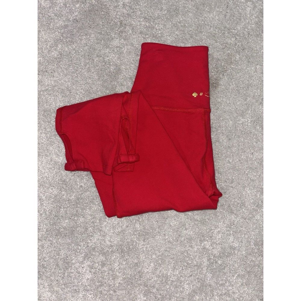 Kate Spade Beyond Yoga Red Bow Activewear Leggings Xs Stretch Cropped